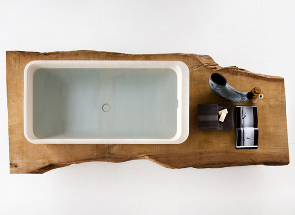 модерна вана в баня вдъхновена от природата